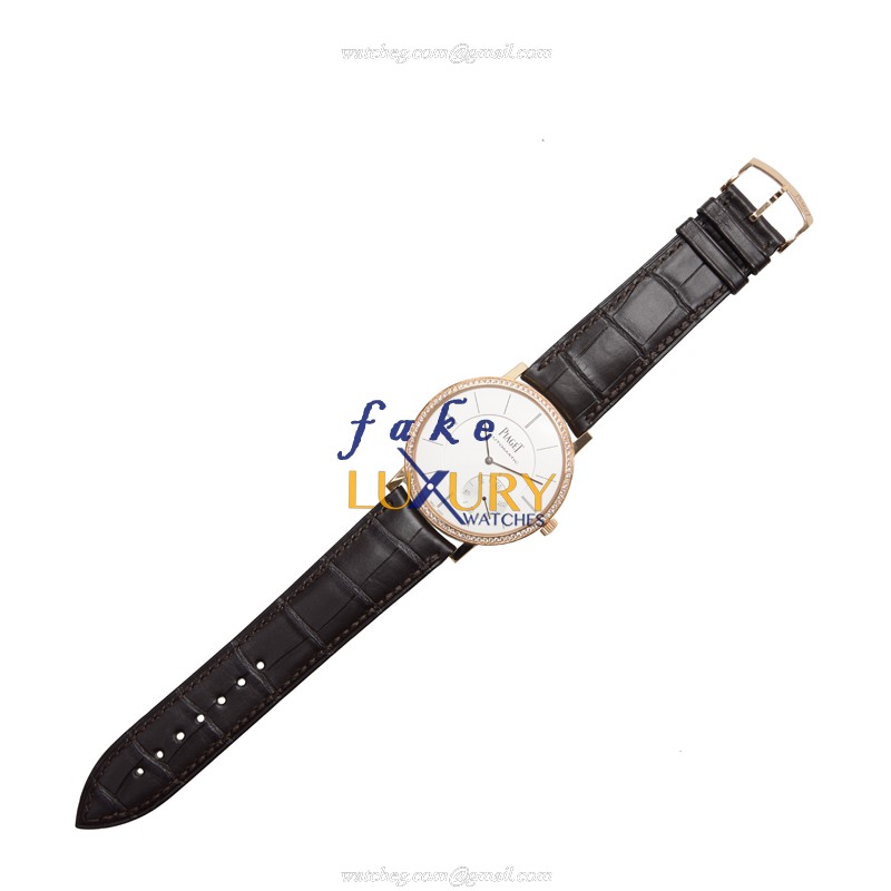Piaget G0A37138 Altiplano Automatic 18kt Rose Gold Silver Dial Alligator Strap Replica Watch - Image 2