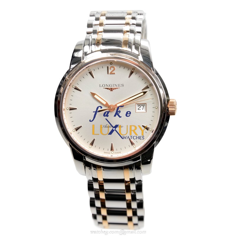 Longines L2.766.5.72.7 Saint Imier Replica Watch, Silver Dial, 18kt Rose Gold & Steel Case - Image 2