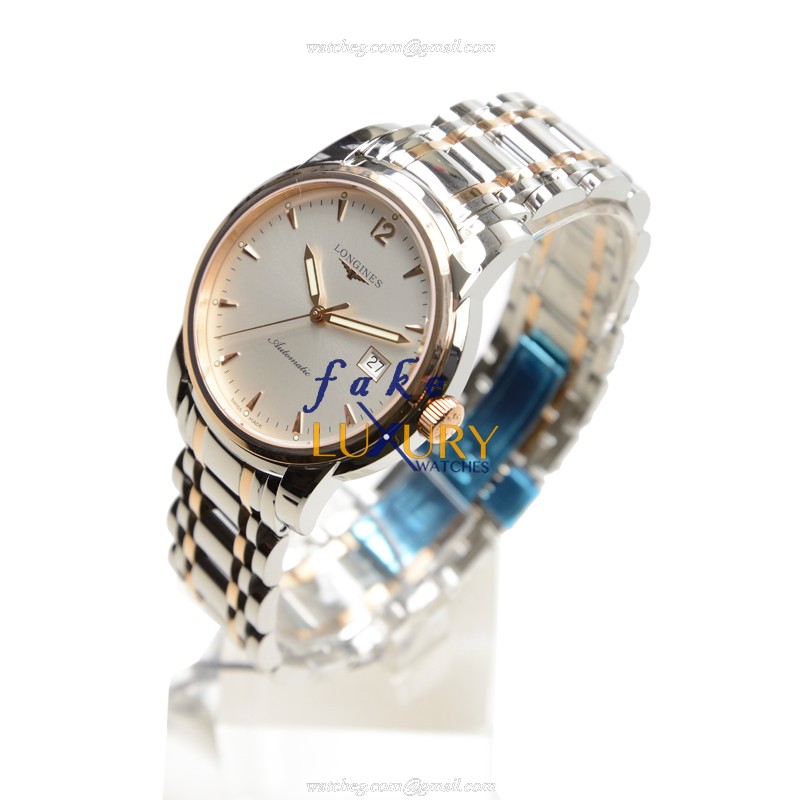Longines L2.766.5.72.7 Saint Imier Replica Watch, Silver Dial, 18kt Rose Gold & Steel Case - Image 3