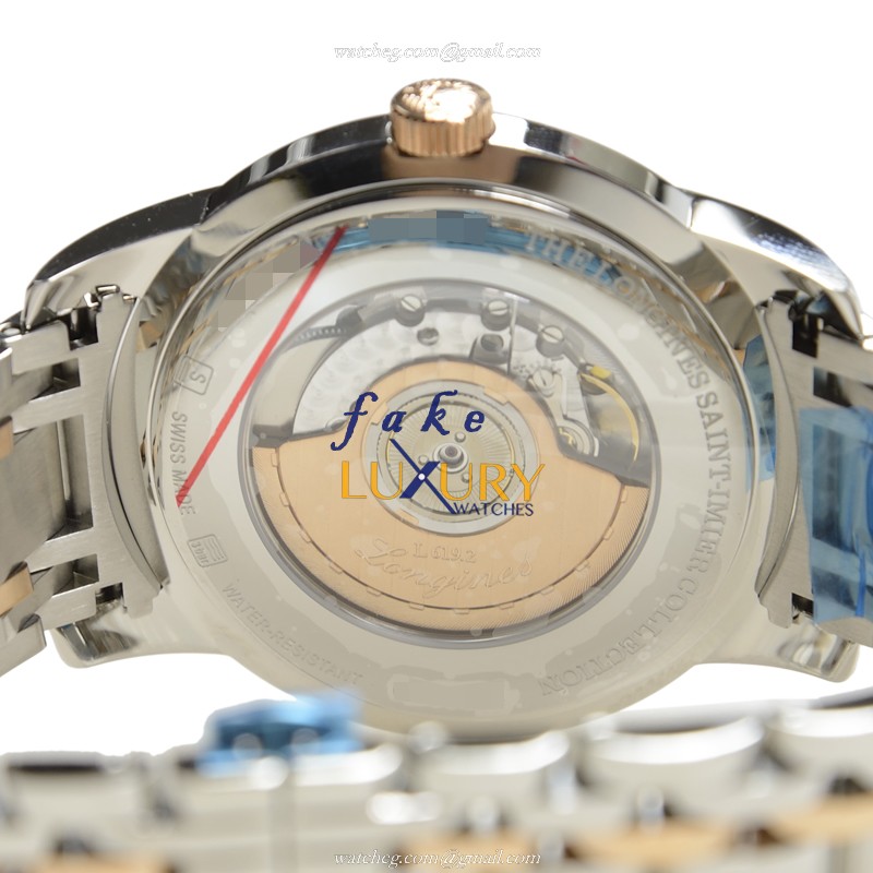 Longines L2.766.5.72.7 Saint Imier Replica Watch, Silver Dial, 18kt Rose Gold & Steel Case - Image 4