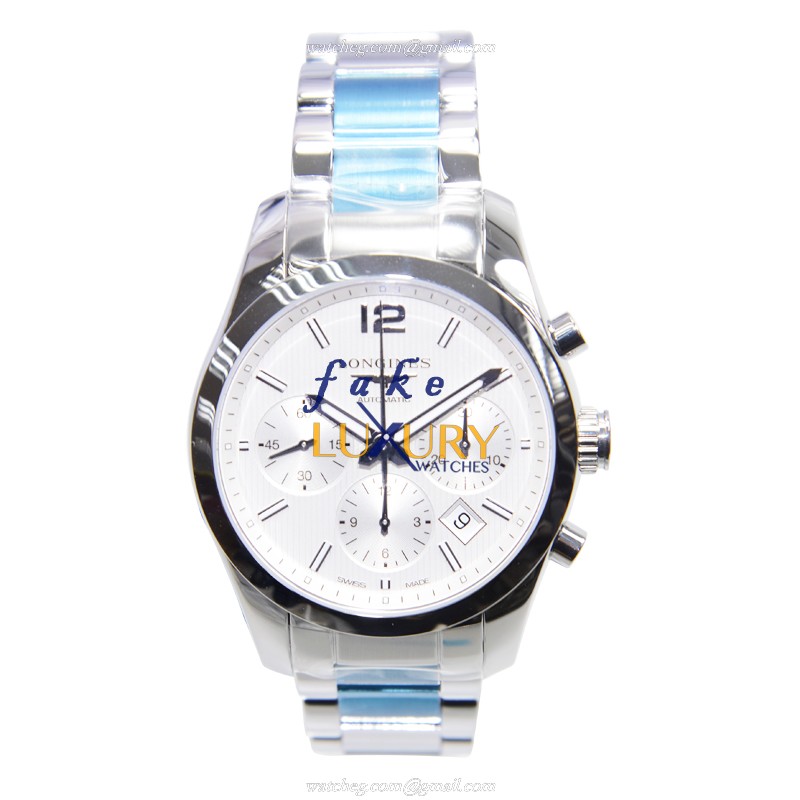 Longines L2.786.4.76.6 Conquest Classic Replica Watch With Automatic Movement, Silver Dial, Steel - Image 2