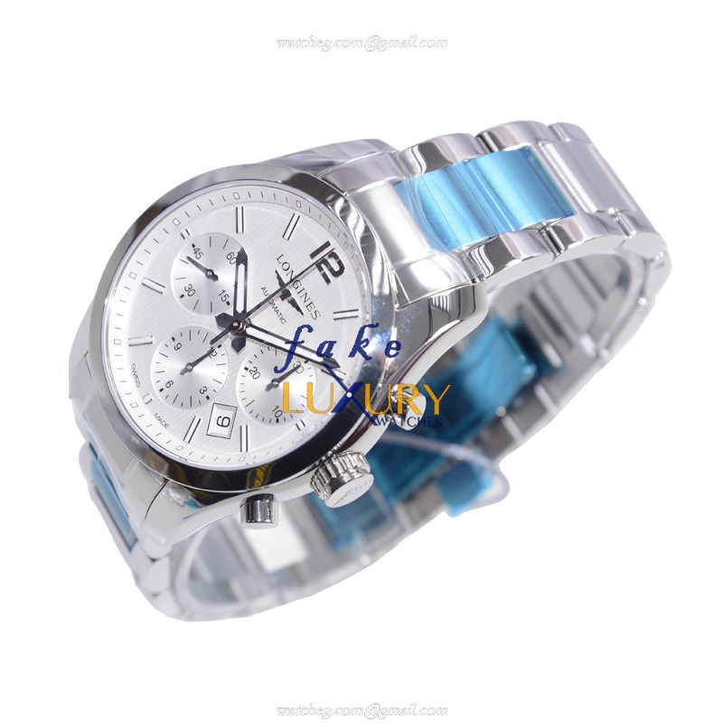 Longines L2.786.4.76.6 Conquest Classic Replica Watch With Automatic Movement, Silver Dial, Steel - Image 3