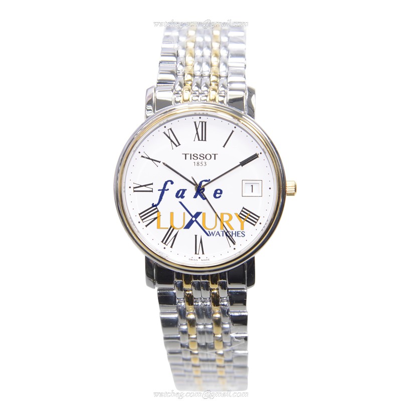 Tissot T52.2.481.13 T-Classic Quartz Stainless Steel White Dial Silver Bracelet Replica Watch - Image 2