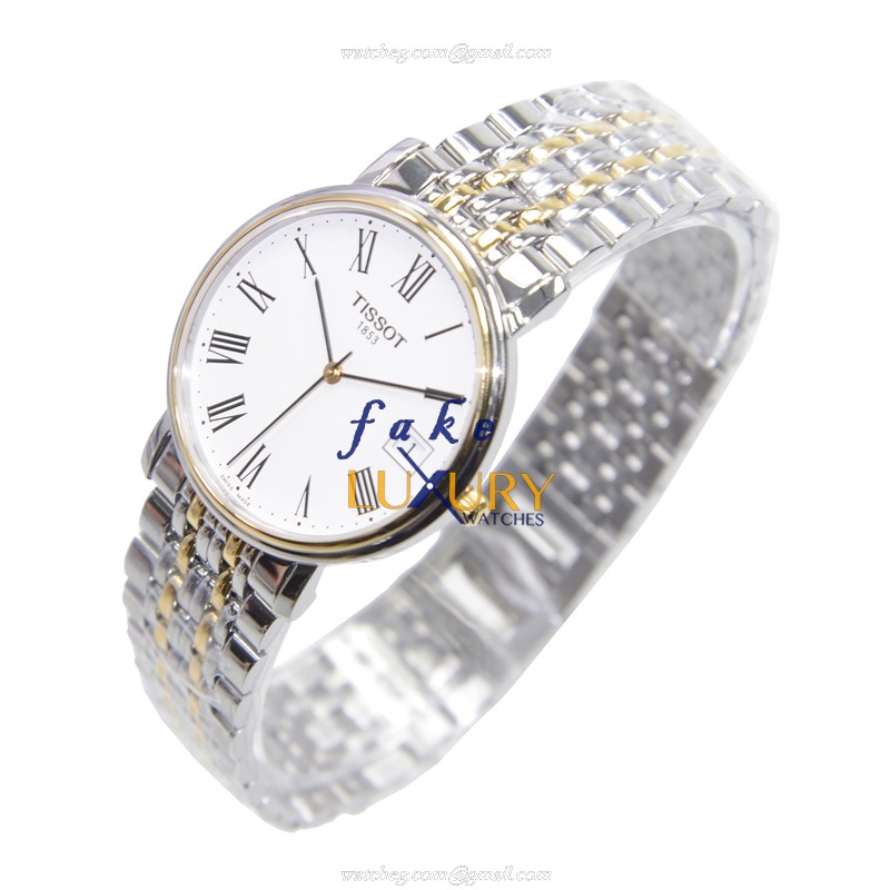 Tissot T52.2.481.13 T-Classic Quartz Stainless Steel White Dial Silver Bracelet Replica Watch - Image 3