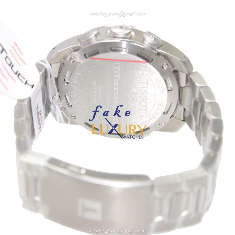 Tissot T013.420.11.057.00 Touch Collection Quartz Replica Watch Black Dial Steel Bracelet - Image 4