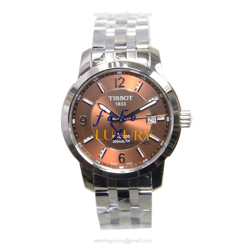 Tissot T014.410.11.297.00 Replica Watch, Brown Dial, Steel Bracelet, Quartz Movement - Image 2