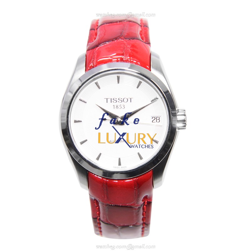 Tissot T035.207.16.011.01 Replica Watch - T-TREND Automatic - Silver Dial - Steel Case - Red - Image 2