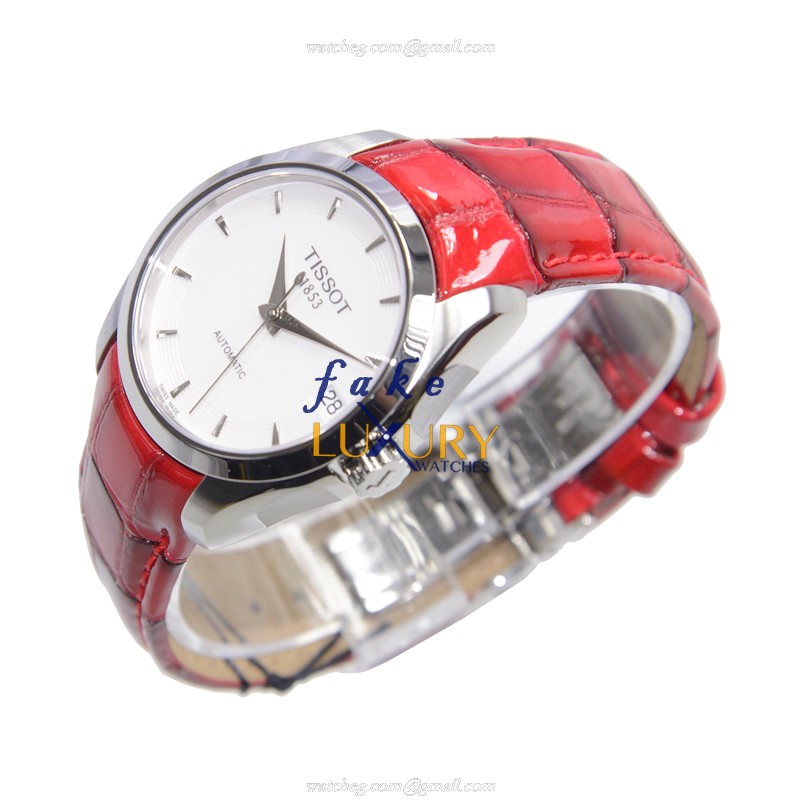 Tissot T035.207.16.011.01 Replica Watch - T-TREND Automatic - Silver Dial - Steel Case - Red - Image 3