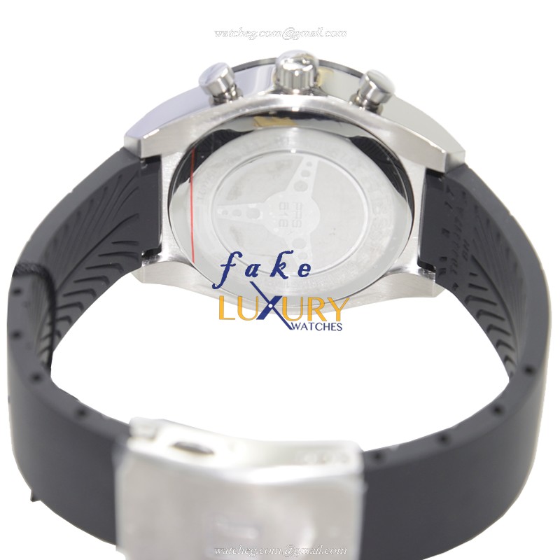 Tissot T044.417.27.031.00 Replica Watch, Silver Dial, Steel Case, Quartz Movement, Black Rubber - Image 4