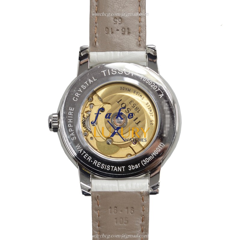 Tissot T-CLASSIC Automatic Replica Watch T050.207.16.116.00 White Dial White Leather Strap - Image 3