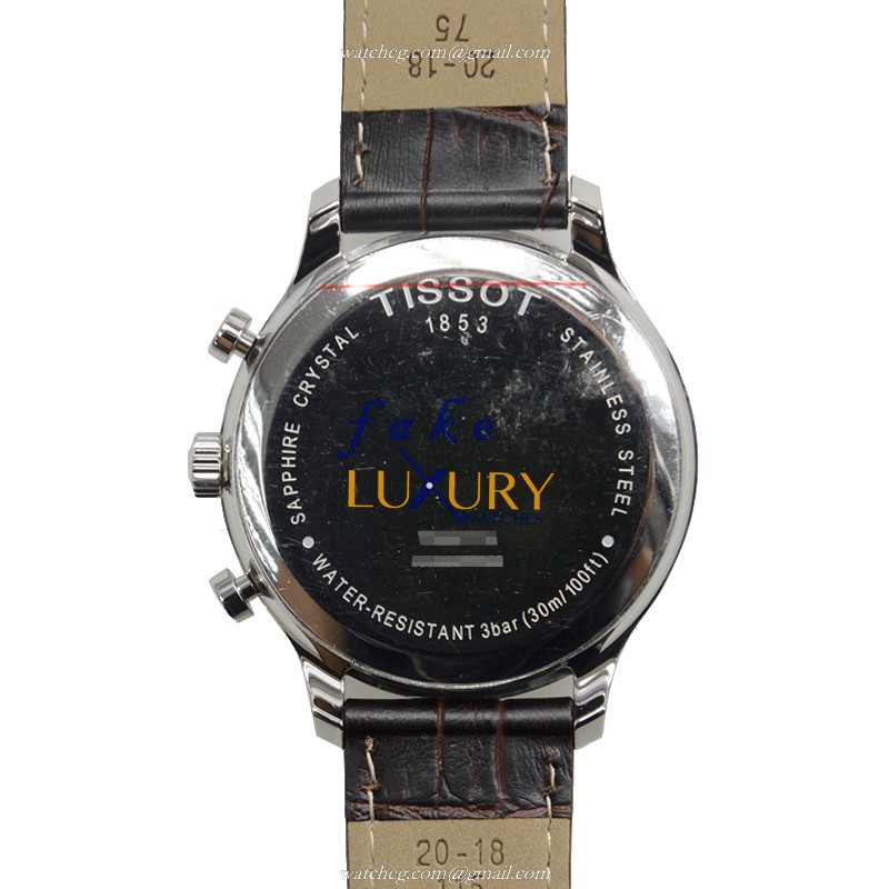 Tissot T063.617.16.037.00 T-Classic Replica Watch, Quartz, White Dial, Steel Case, Brown Leather - Image 3