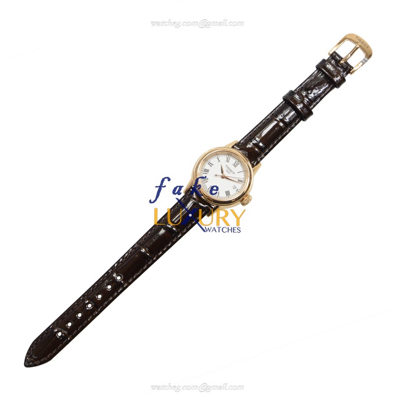 Tissot T-CLASSIC Replica Watch T085.210.36.013.00, Quartz Movement, White Dial, Brown Leather Strap - Image 2