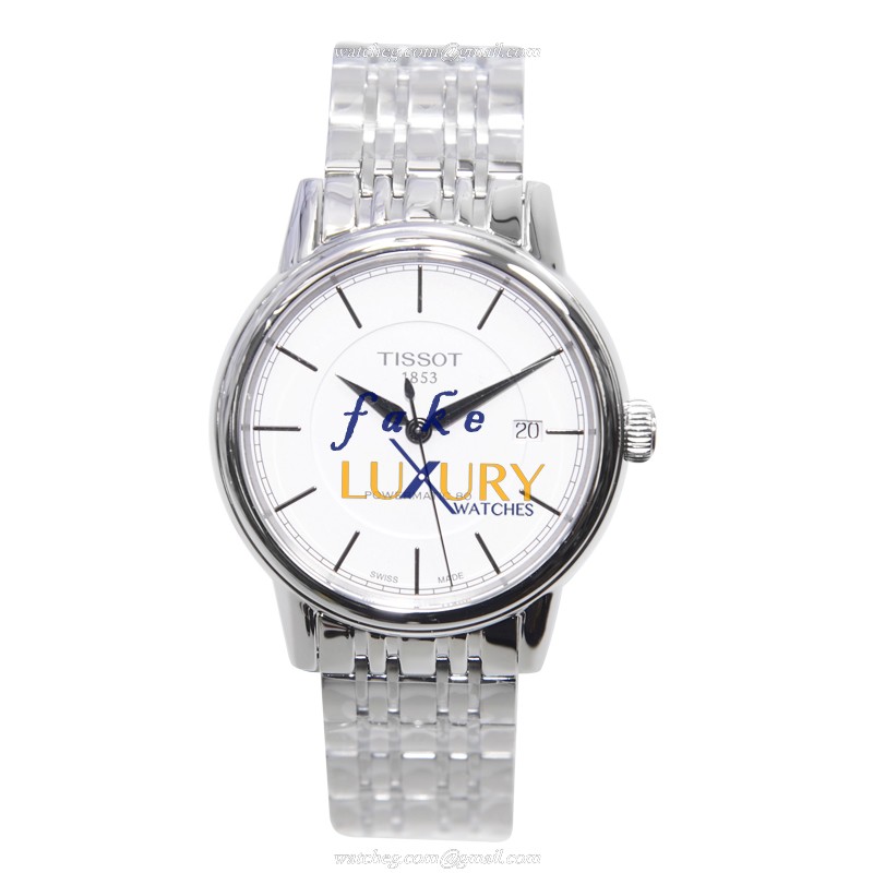 Tissot T085.407.11.011.00 T-Classic Replica Watch, Automatic, White Dial, Silver Steel Bracelet - Image 2