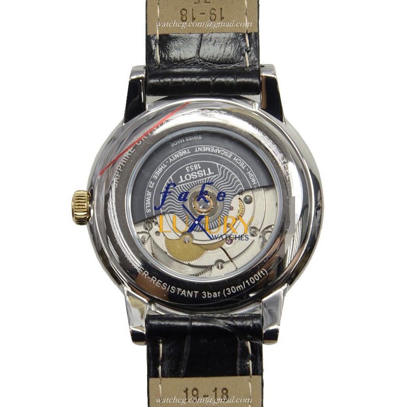 Tissot T085.407.26.013.00 Replica Watch, Automatic Movement, White Dial, Black Leather Strap - Image 3