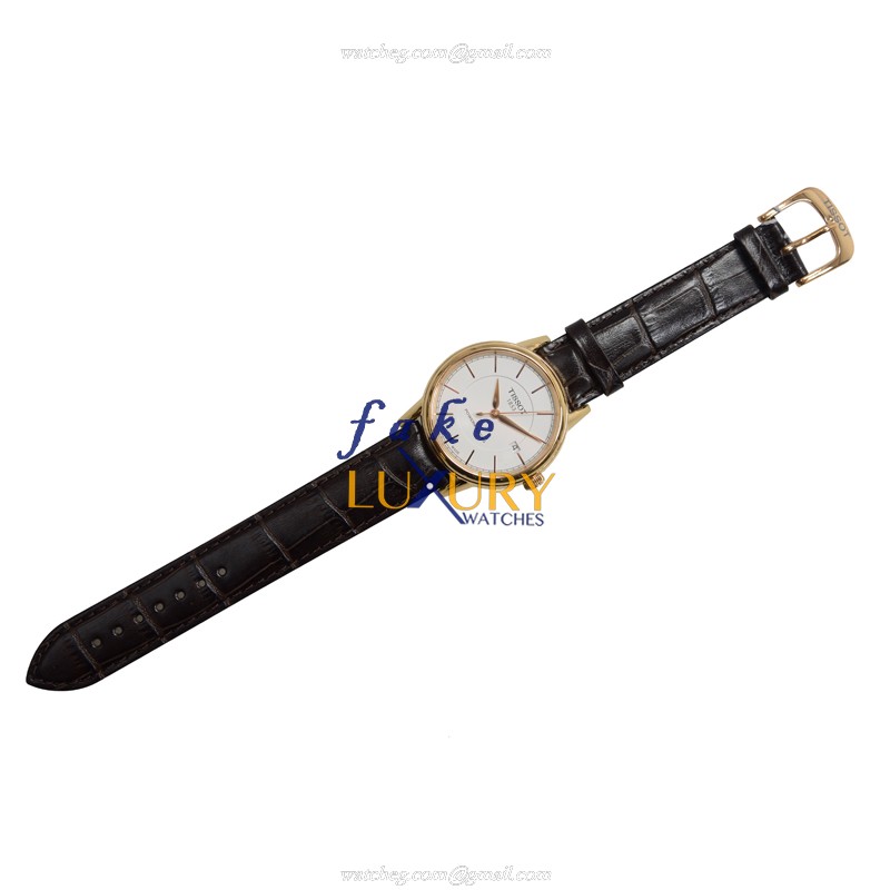 Tissot T085.407.36.011.00 T-Classic Replica Watch, Automatic Movement, White Dial, Brown Leather - Image 2