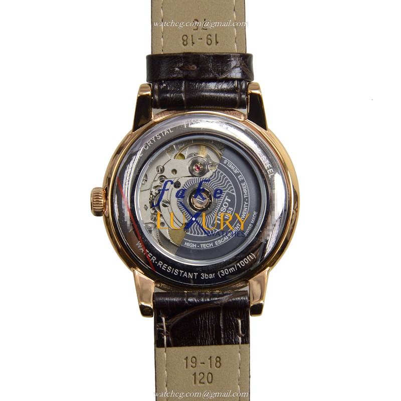 Tissot T085.407.36.011.00 T-Classic Replica Watch, Automatic Movement, White Dial, Brown Leather - Image 3
