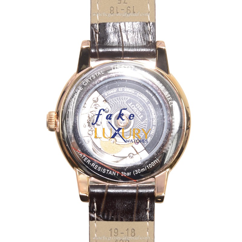 Tissot T085.407.36.013.00 T-Classic Silver Dial Brown Leather | Automatic | Steel | Replica Watch - Image 3