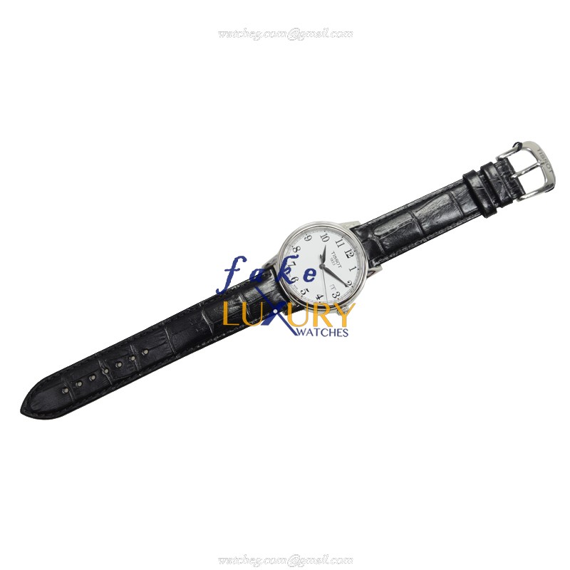Tissot T085.410.16.012.00 Replica Watch, Quartz Movement, Silver Dial, Black Alligator Strap - Image 2