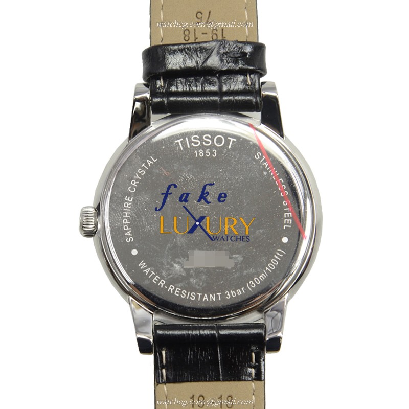 Tissot T085.410.16.012.00 Replica Watch, Quartz Movement, Silver Dial, Black Alligator Strap - Image 3