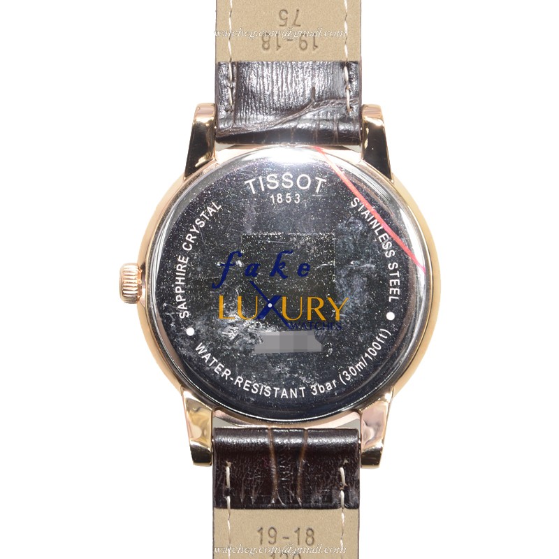 Tissot T085.410.36.013.00 T-Classic Quartz Replica Watch, White Dial, Steel Case, Brown Leather - Image 3