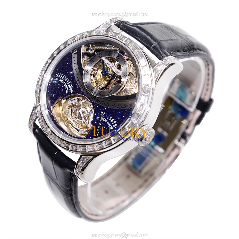Jaeger-Lecoultre Q6006405 MASTER ULTRA THIN Manual Wind 18kt White Gold Replica Watch - Dark Blue - Image 3