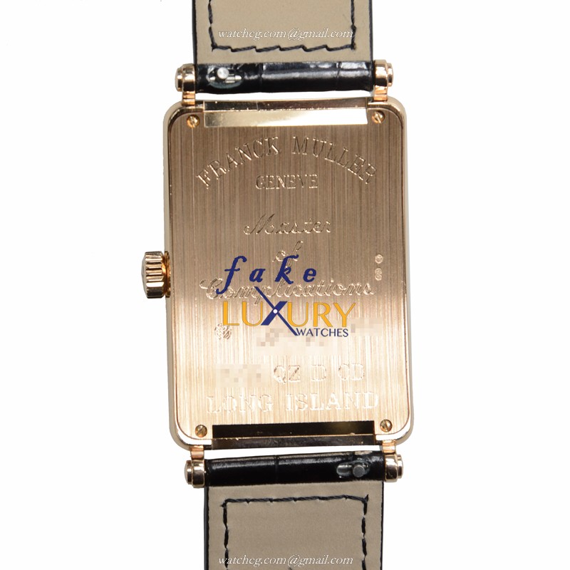 Franck Muller 1002QZDCD5N LONG ISLAND Quartz 18kt Rose Gold & Diamonds Replica Watch - Image 3