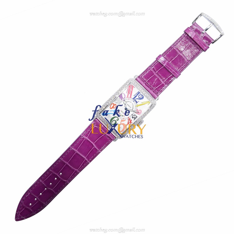 Franck Muller 1200 SC D COL DRM OG Automatic Silver Dial Purple Strap Replica Watch - Image 2