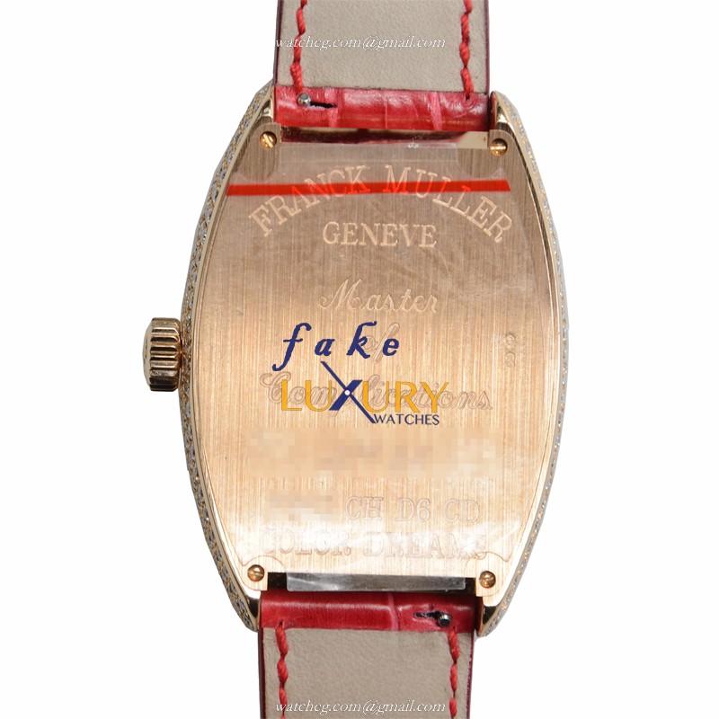 Franck Muller 7880 CH D6 CD COL DRM 5N Replica Watch Automatic Rose Gold Diamonds Red Alligator - Image 3