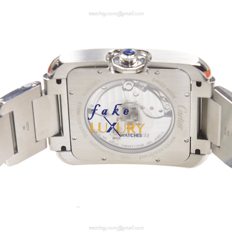Cartier W5310008 TANK Automatic Steel Replica Watch With Silvery White Dial, Sapphire Crystal - Image 4