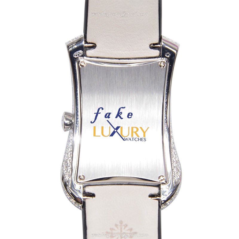 Patek Philippe Gondolo 4973G-001 Quartz 18kt White Gold Diamond Silver Dial Replica Watch - Image 3