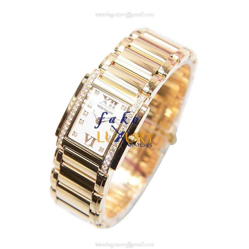 Patek Philippe 4908/11R-011 Twenty-4 Quartz 18kt Rose Gold Silver Dial Replica Watch - Image 3