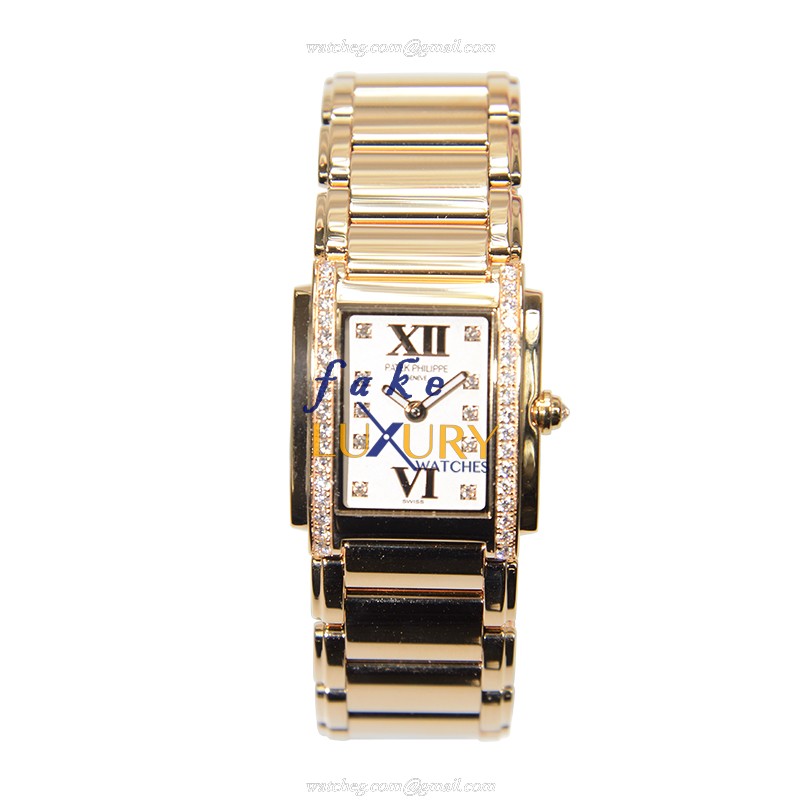 Patek Philippe 4908/11R-011 Twenty-4 Quartz 18kt Rose Gold Silver Dial Replica Watch - Image 2