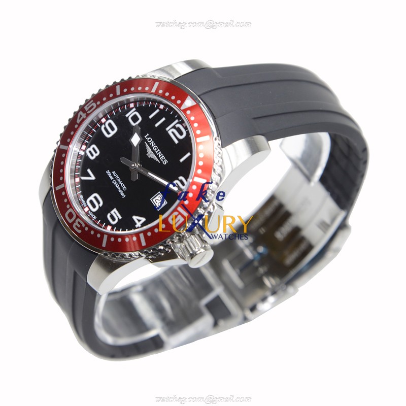 L3.695.4.59.2 - Longines Conquest Replica Watch - Automatic - Black Dial - Rubber Strap - Image 3
