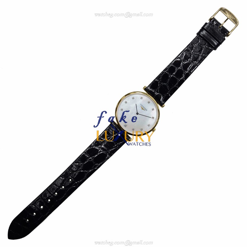 Longines L4.709.2.87.2 Replica Watch, Quartz Movement, White Mother of Pearl Dial, PVD Gold Case - Image 2