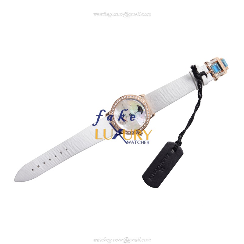 Blancpain 3653-2954-58B - Replica Watch - Automatic - 18kt Rose Gold Diamonds - White Dial - Image 2