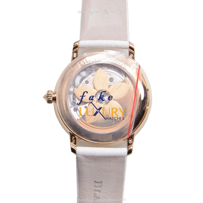 Blancpain 3653-2954-58B - Replica Watch - Automatic - 18kt Rose Gold Diamonds - White Dial - Image 3