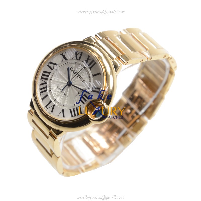 Cartier W69003Z2 BALLON BLEU AUTO 18kt Yellow Gold Case Sapphire Crystal Dial Replica Watch - Image 3