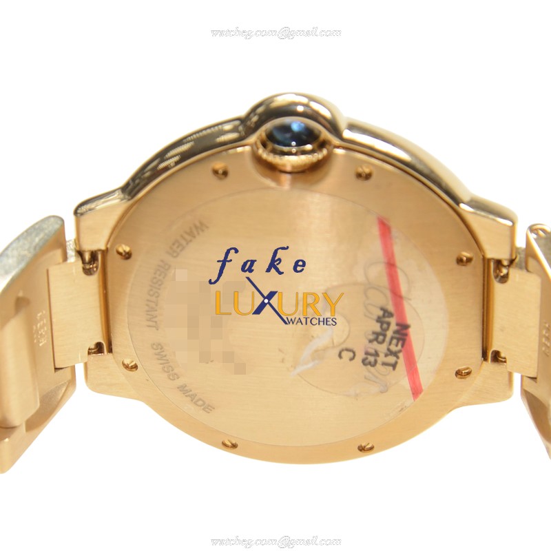 Cartier W69003Z2 BALLON BLEU AUTO 18kt Yellow Gold Case Sapphire Crystal Dial Replica Watch - Image 4