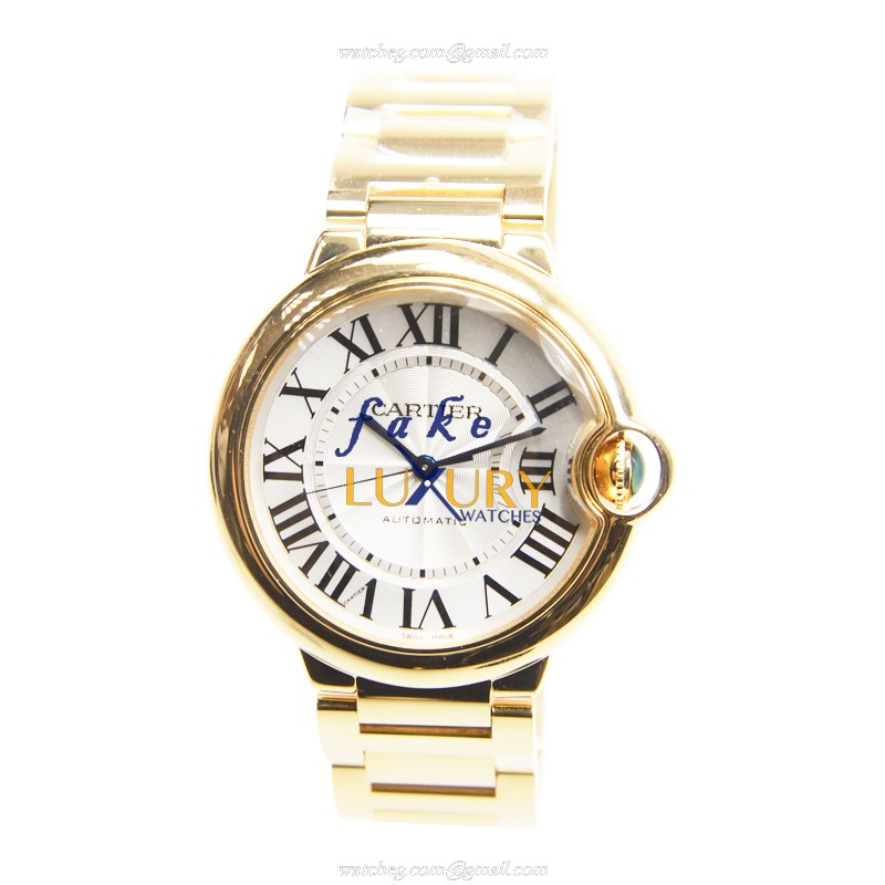 Cartier W69003Z2 BALLON BLEU AUTO 18kt Yellow Gold Case Sapphire Crystal Dial Replica Watch - Image 2