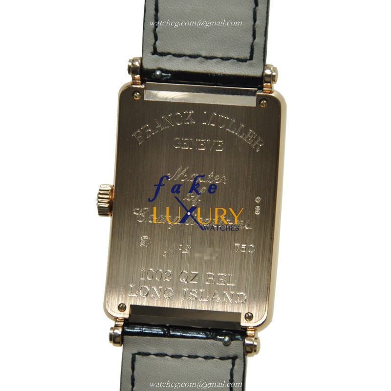 Franck Muller 1002 QZ REL 5N LONG ISLAND Quartz 18kt Rose Gold | 30.5mm Case | Silver Dial | Black - Image 3