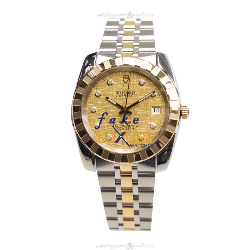 Tudor 21013-62583-10DI-CHCL CLASSIQUE Replica Watch, Automatic Movement, Gold Dial, Gold & Steel - Image 2
