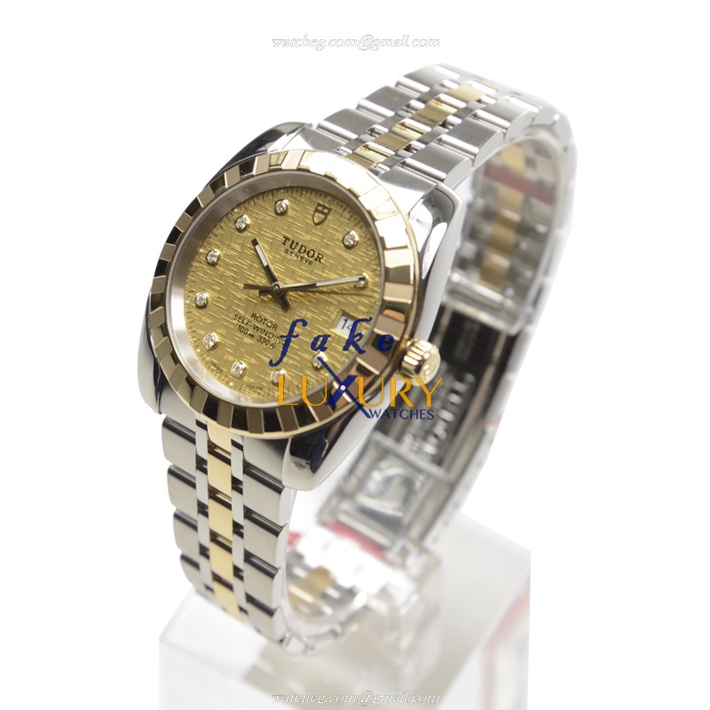 Tudor 21013-62583-10DI-CHCL CLASSIQUE Replica Watch, Automatic Movement, Gold Dial, Gold & Steel - Image 3