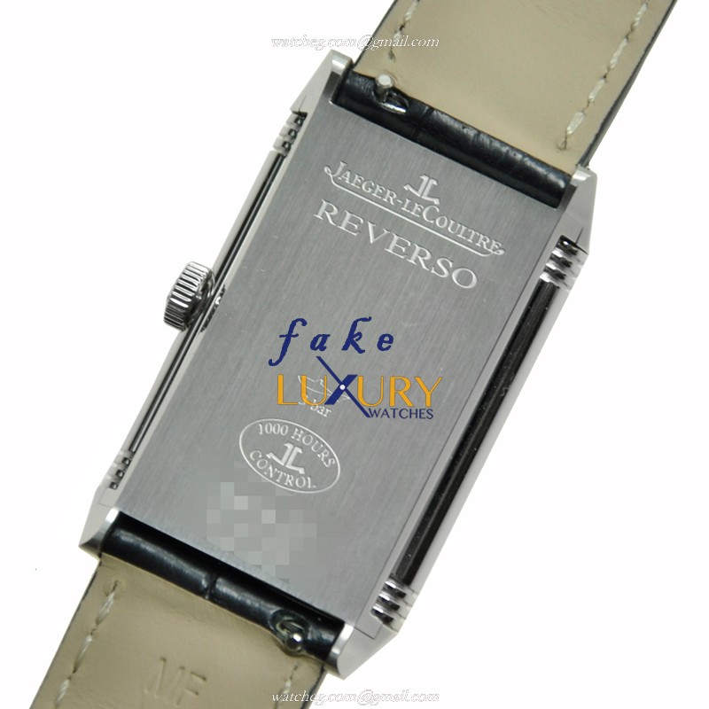 Jaeger-Lecoultre Q3208422 REVERSO Quartz Stainless Steel Watch, Silver Dial, Black Alligator Strap - Image 3
