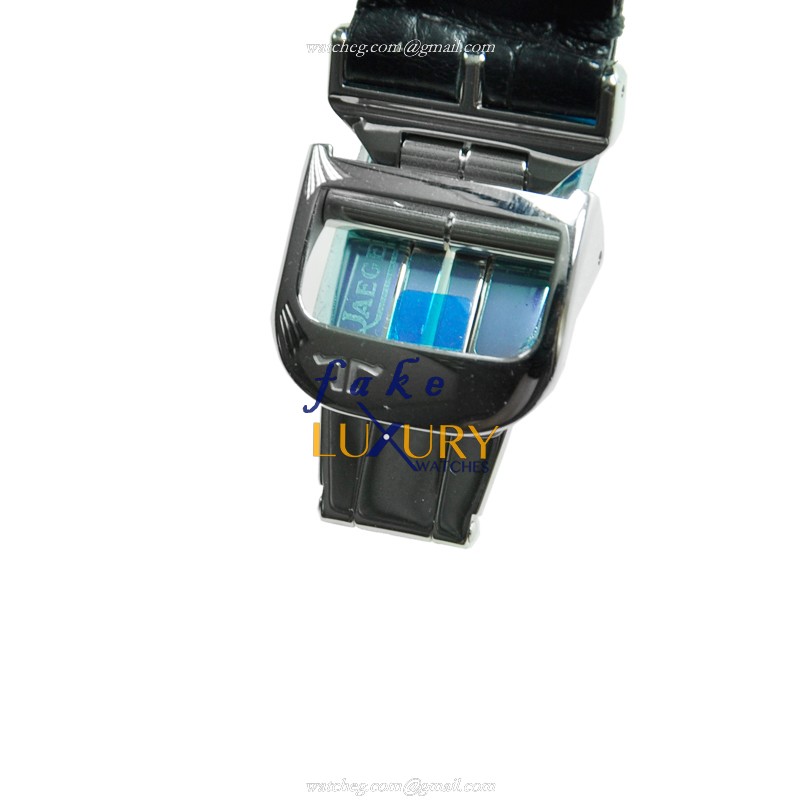 Jaeger-Lecoultre Q3208422 REVERSO Quartz Stainless Steel Watch, Silver Dial, Black Alligator Strap - Image 5
