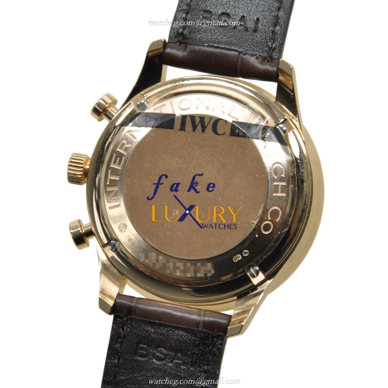 IWC Portuguese IW371480 Replica Watch, 18kt Rose Gold Case, Silver Dial, Brown Alligator Strap - Image 3