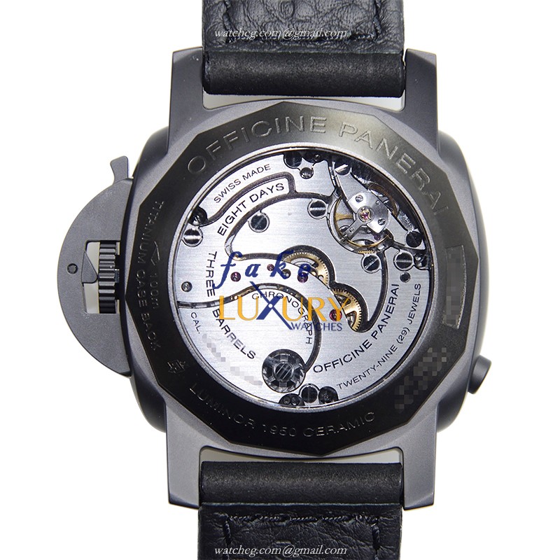 Panerai PAM00317 LUMINOR Manual Wind Ceramic Replica Watch, Automatic, Silver Dial, Steel Case - Image 3