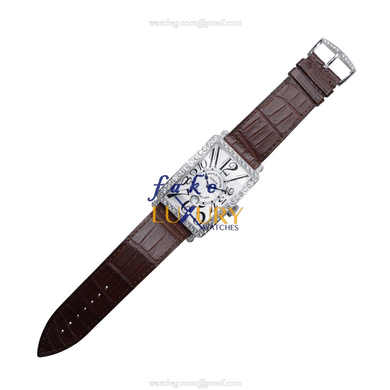 Franck Muller 1300 SC DT DP OG Long Island Automatic 18kt White Gold Diamond Replica Watch - Image 2