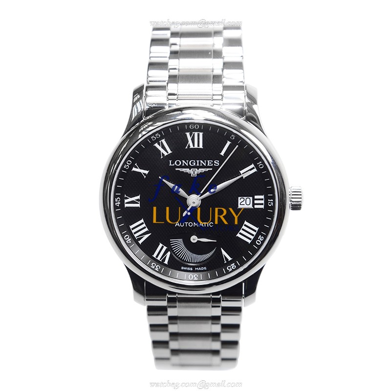 Longines L2.708.4.51.6 Replica Watch, Automatic Swiss Movement, Stainless Steel Case, Black Dial - Image 2