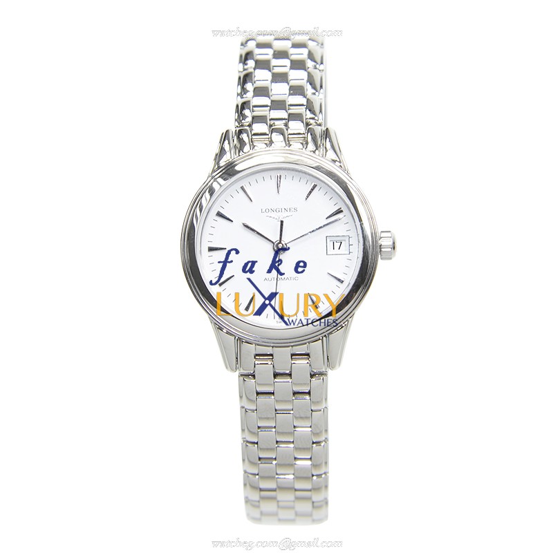 Longines Flagship L4.274.4.12.6 Automatic White Dial Stainless Steel Silver Strap Sapphire Crystal - Image 2