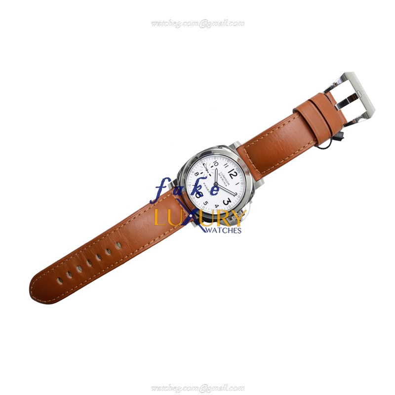 Panerai PAM00113 LUMINOR Manual Wind 44mm White Dial Brown Cowhide Strap Stainless Steel Replica - Image 2